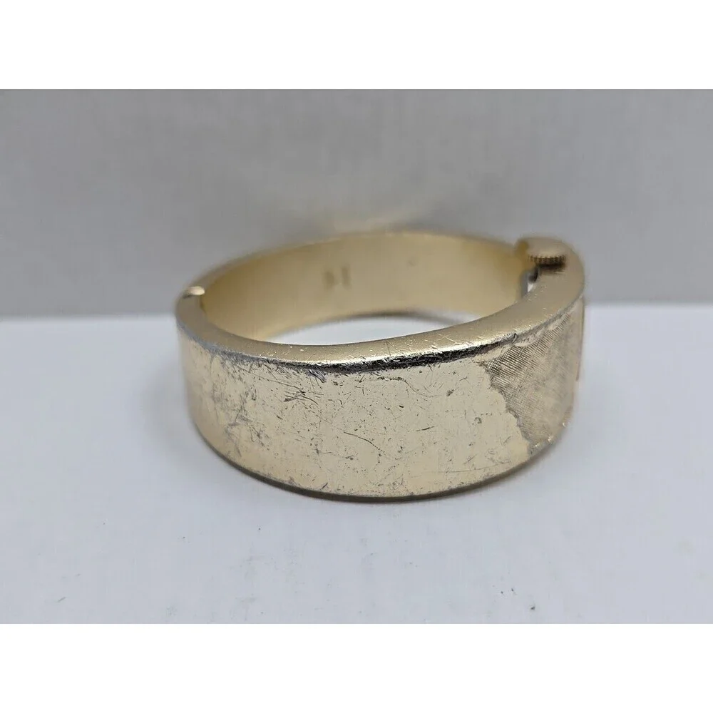 Vulcain Medana Pamela Bangle Watch Swiss 17 Jewels West Germany Gold Tone Ladies